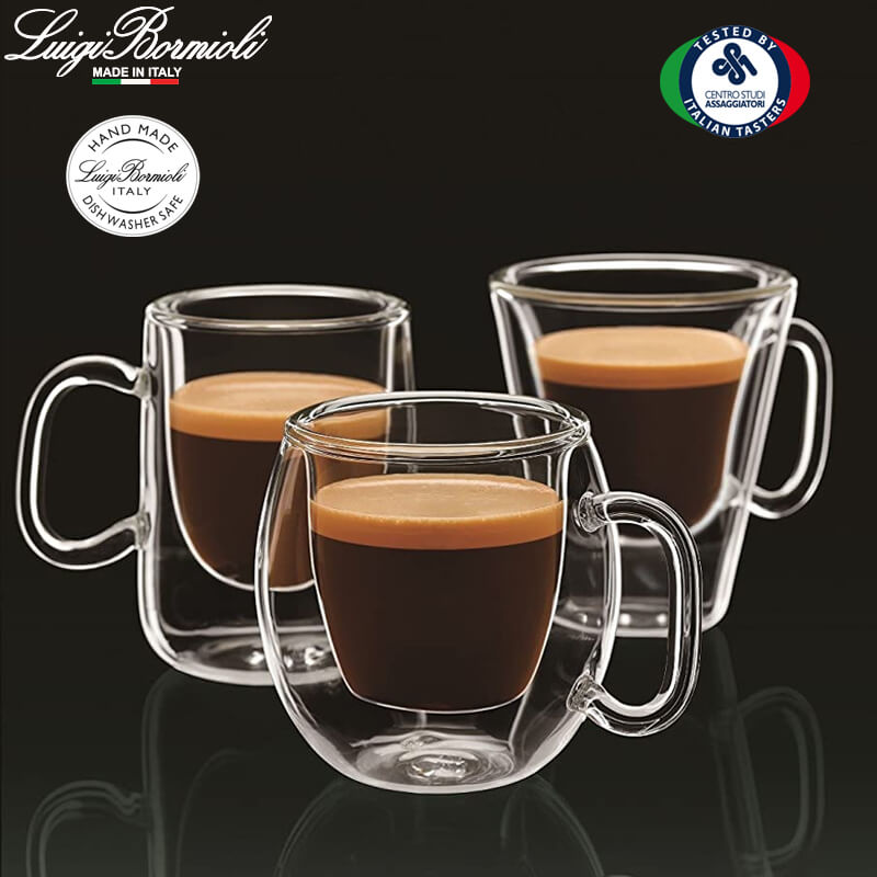 9 Cl Bormioli Luigi Thermic Glass Tasse à café en verre borosilicaté Set de 2 pièces