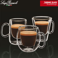 8 5 Cl Bormioli Luigi Thermic Glass Tasse café Costa Rica en verre borosilicaté Set de 2 pièces