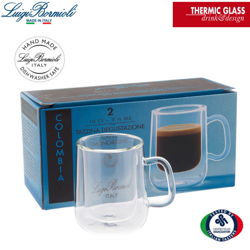 10 Cl Bormioli Luigi Thermic Glass Tasse espresso Double paroi en verre borosilicaté Set de 2 pièces