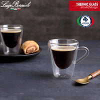 12 Cl Bormioli Luigi Thermic Glass Taza espresso de vidrio borosilicato Set de 2 piezas