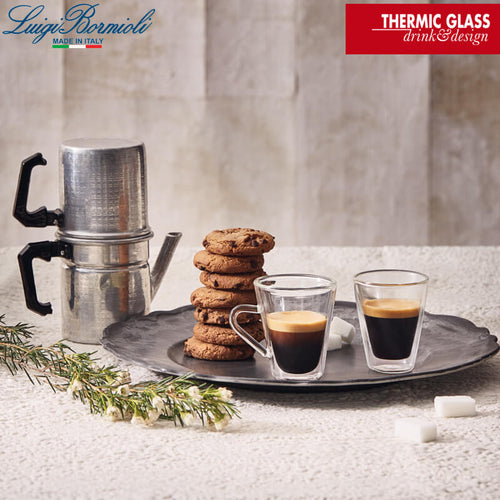 8 5 Cl Bormioli Luigi Thermic Glass Caffeino koffiekopje van borosilicaatglas Set van 2 stuks