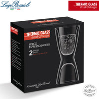 10 Cl Bormioli Luigi Thermic Glass Taza espresso Jigger de vidrio borosilicato Set de 2 piezas