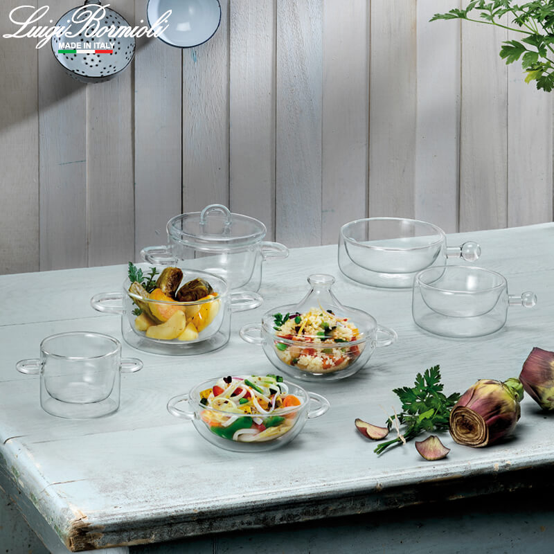 18 5 Cl Bormioli Luigi Thermic Glass Tajine In Vetro Borosilicato Set 2 Pezzi