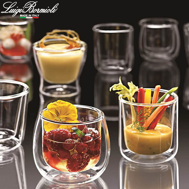 11 Cl Bormioli Luigi Thermic Glass Michelangelo Bicchierino Caffe van borosilicaatglas Set van 2 stuks