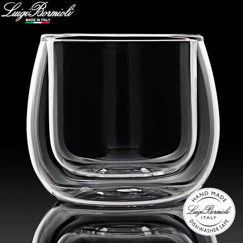 22 Cl Bormioli Luigi Thermic Glass Ametista Verre à cappuccino en verre borosilicaté Set de 2 pièces