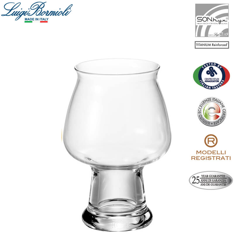 50 Cl Bormioli Luigi Birrateque Cider Beer Glass in Glass - Set of 2 Pieces