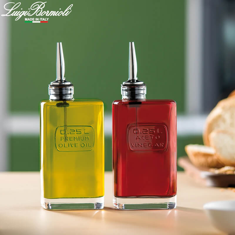 25 Cl Bormioli Luigi Optima Glass Oil Cruet with Pouring Spout