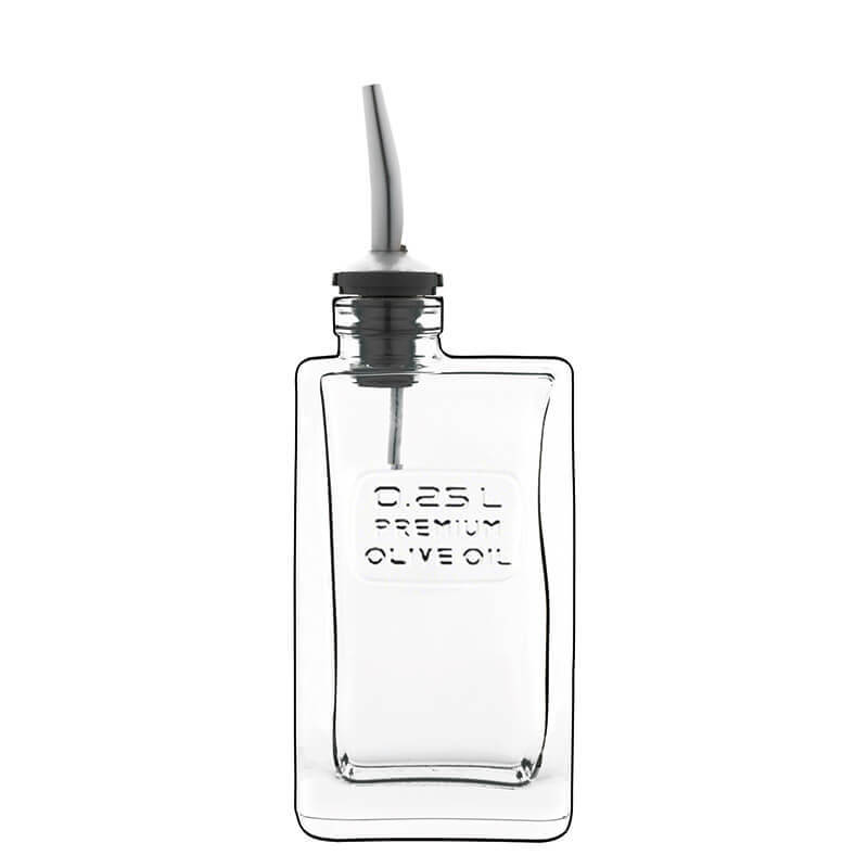 25 Cl Bormioli Luigi Optima Glass Oil Cruet with Pouring Spout