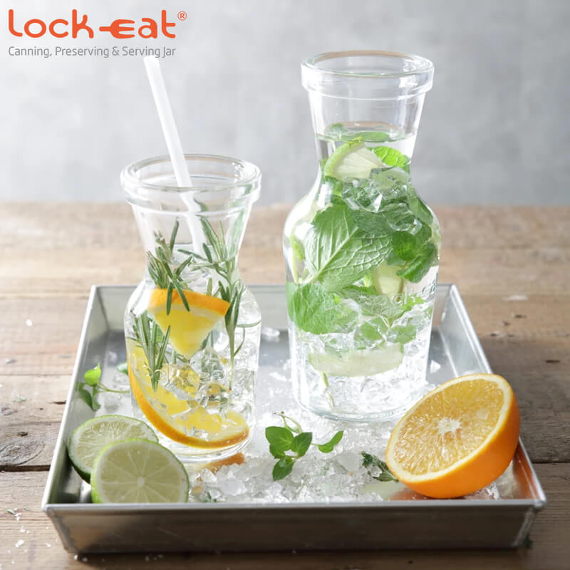 25 Cl Bormioli Luigi Lock Eat Carafe in Glass Set of 12 Pieces