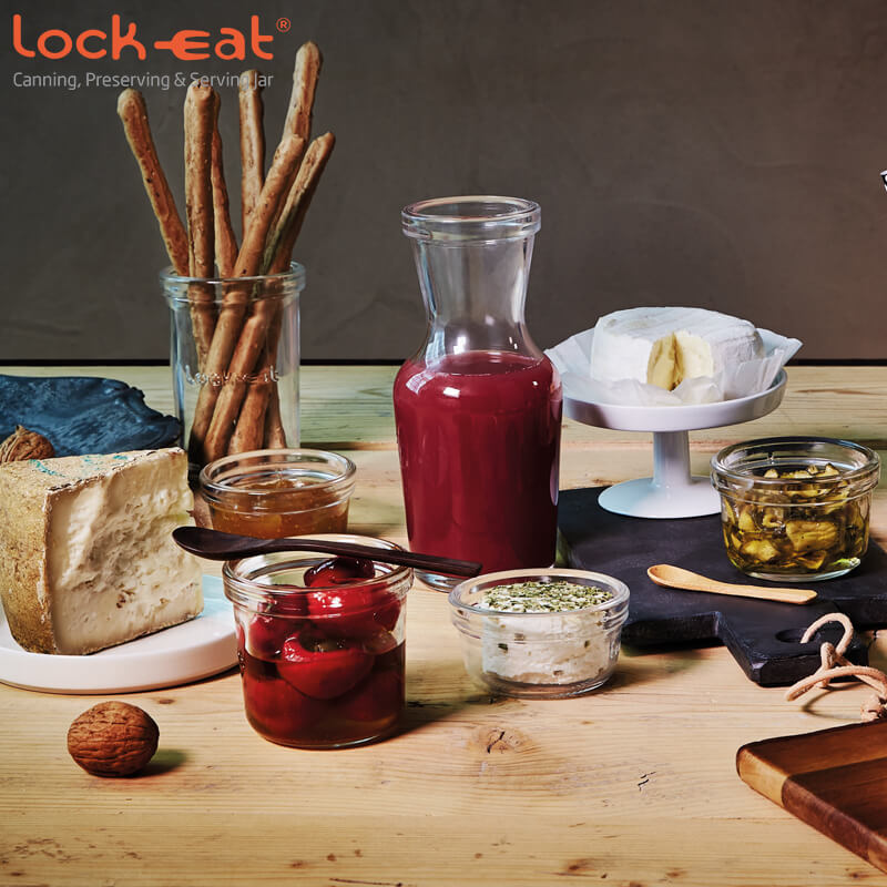 25 Cl Bormioli Luigi Lock Eat Carafe in Glass Set of 12 Pieces