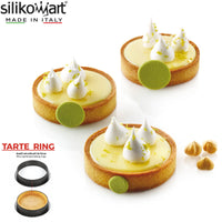 8 Cm Silikomart Tarte Ring Moule anneau micro-perforé Antiadhésif en silicone Set de 6 pz