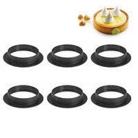 8 Cm Silikomart Tarte Ring Moule anneau micro-perforé Antiadhésif en silicone Set de 6 pz