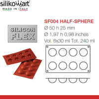8 Forme Silikomart Classic Stampo Semisfera In Silicone