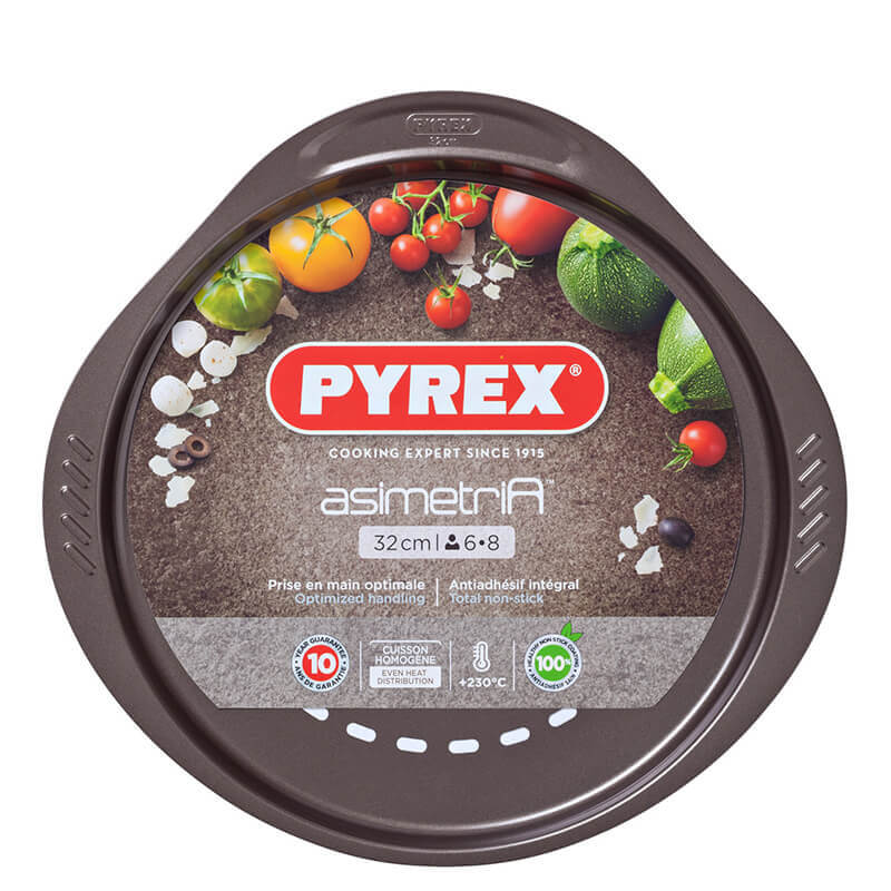 32 Cm Pyrex Asimetria Teglia Pizza Rotonda Non-Stick