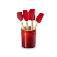 Le Creuset Craft Evolution set spatules de cuisine en silicone avec porte-spatules en grès - set 5 pièces