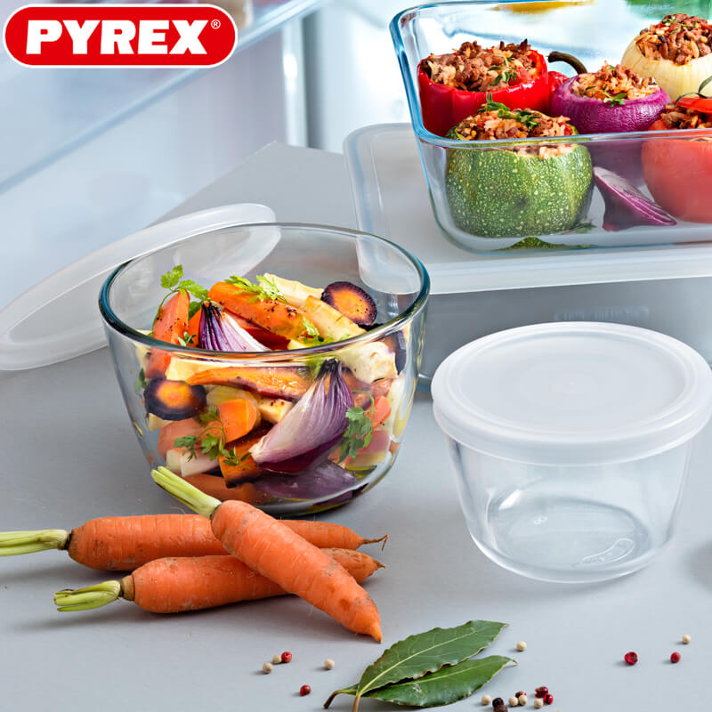 Pyrex Cook And Freeze recipiente redondo para alimentos de vidrio borosilicato