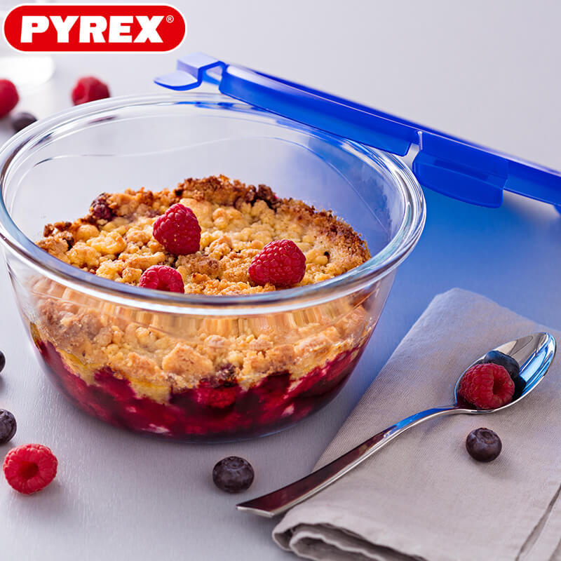 Pyrex Cook And Go recipiente hermético redondo para alimentos de vidrio borosilicato