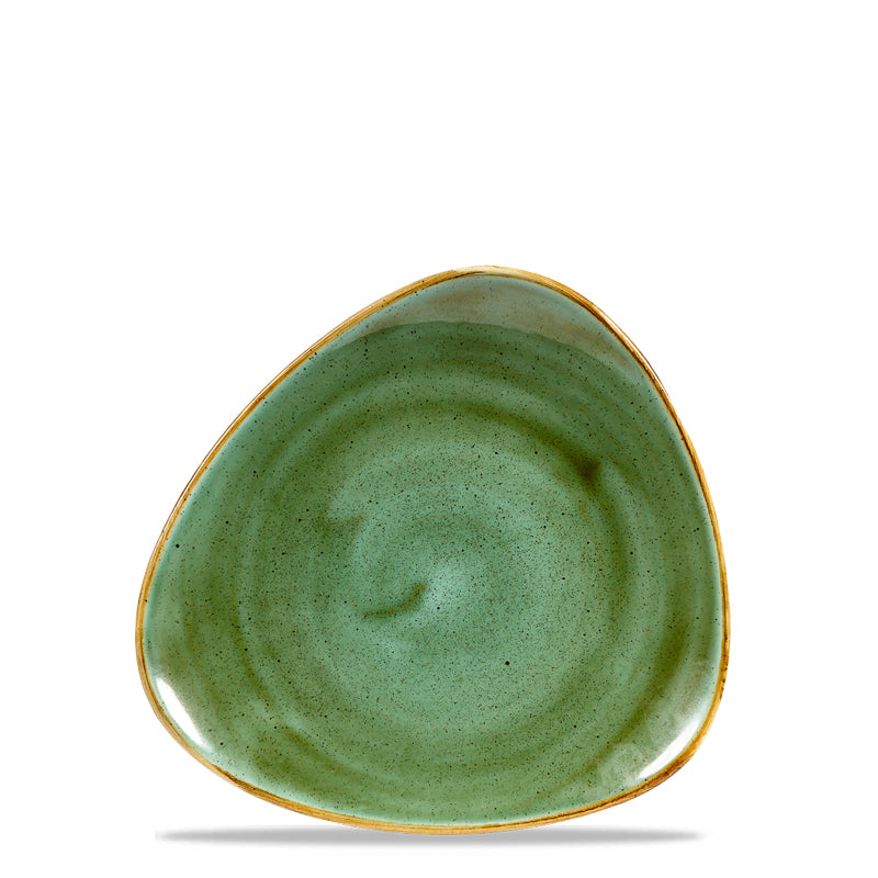 19 2X19 2 Cm Churchill Stonecast flat triangular plate in vitrified porcelain