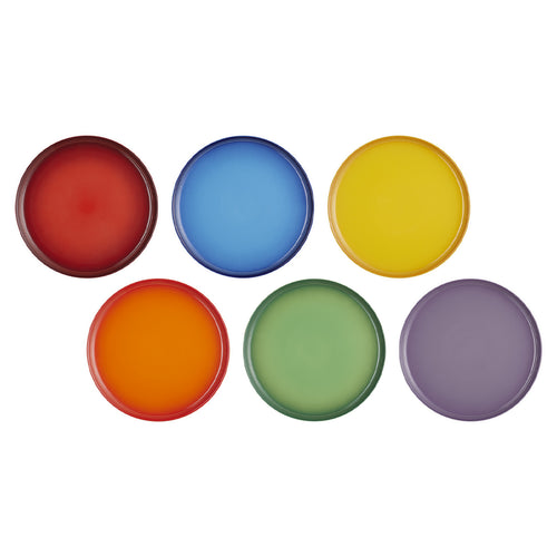 27 cm - Le Creuset Rainbow Coupe Suppenteller Sortierte Farben Aus glasiertem Steinzeug Set mit 6 Stück