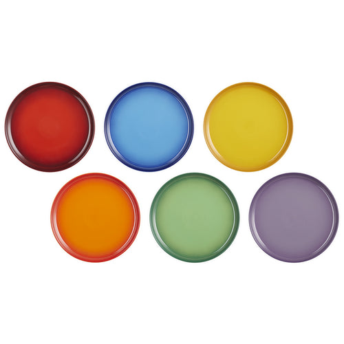22 cm - Le Creuset Rainbow Coupe Fruitbord Gemengde Kleuren In Geglazuurd Steengoed Set van 6 St.