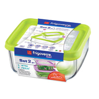 Bormioli Rocco Frigoverre Fun rechthoekige voedselcontainer van glas Set van 2 st