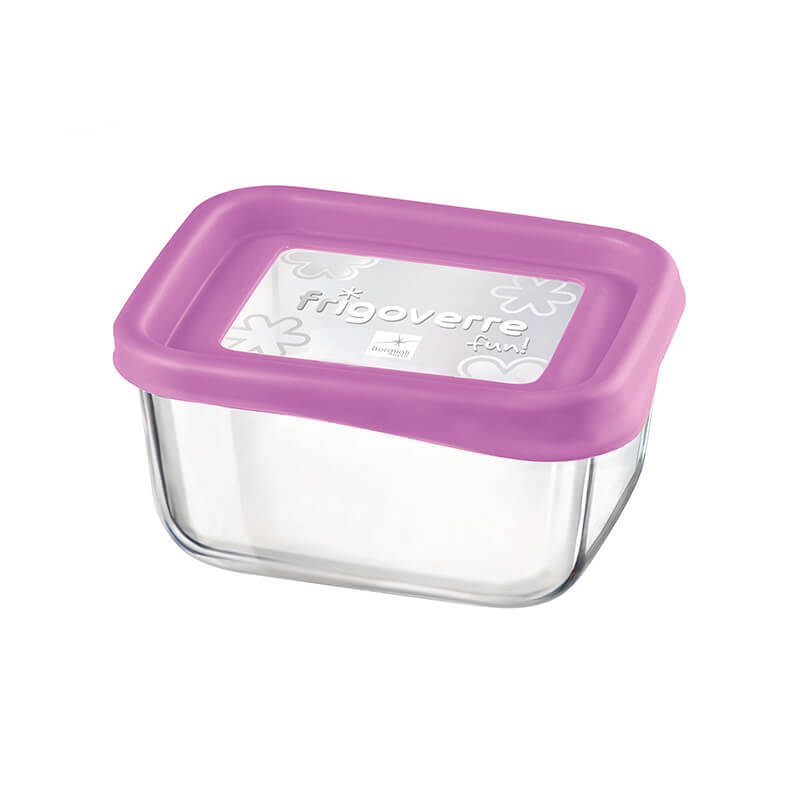13X10 Cm Bormioli Rocco Frigoverre Fun Rectangular Food Storage Container in Glass
