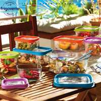 19X19 Cm Bormioli Rocco Frigoverre Fun Square Food Container in Glass