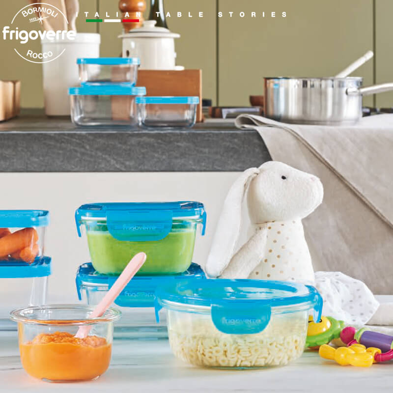 13X10 Cm Bormioli Rocco Frigoverre Classic Rectangular Food Container Set 3 Pcs