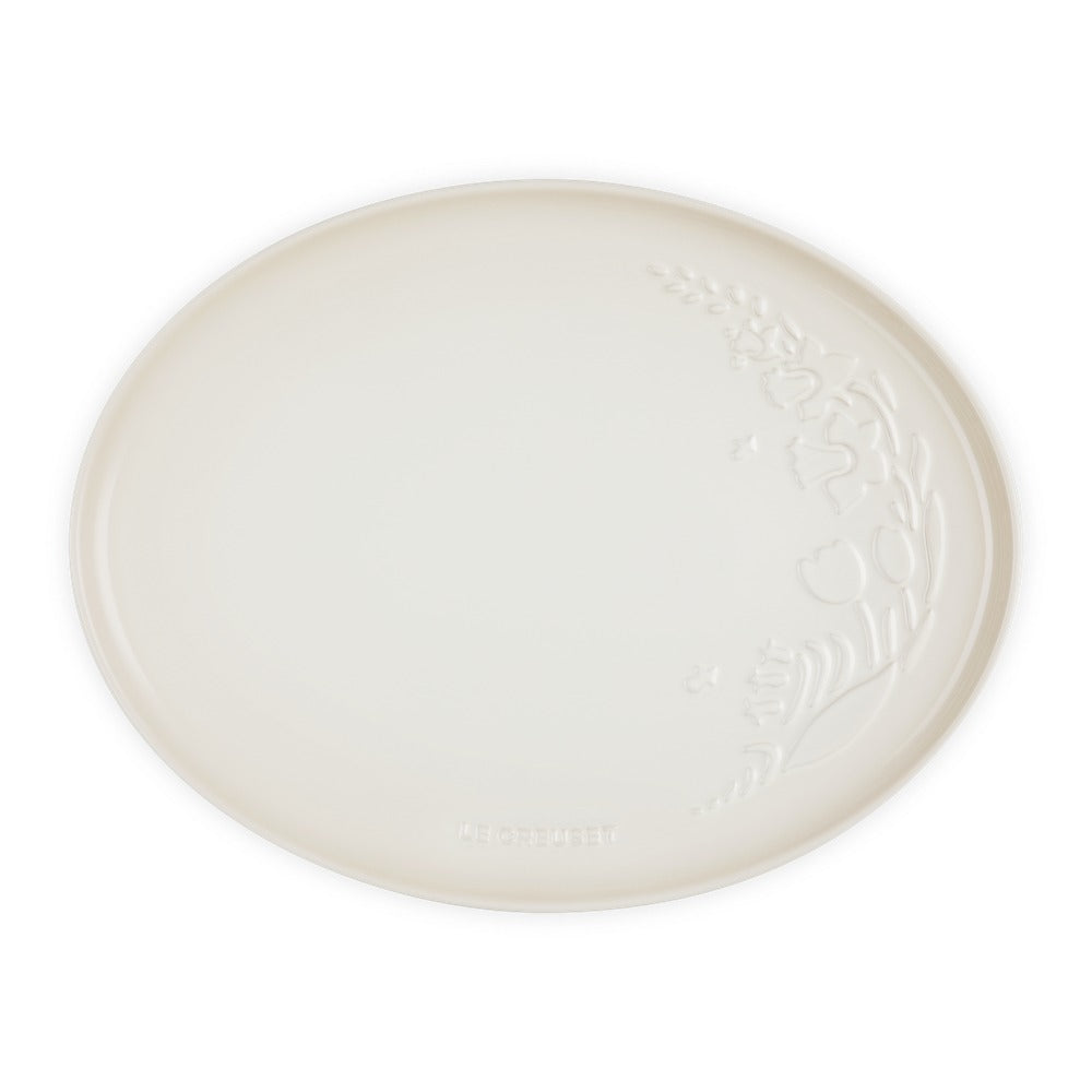 Le Creuset Jardin ovaal serveerblad in geglazuurd steengoed