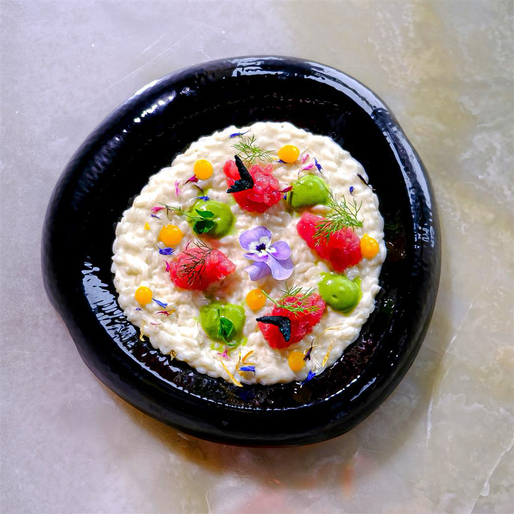 26.5x26 cm - Volcan Assiette De Présentation En Porcelaine Set 3 Pz