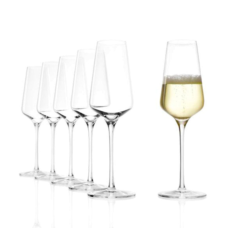 29 Cl Stolzle Lausitz Starlight Flûte à champagne en verre Set de 6 pièces