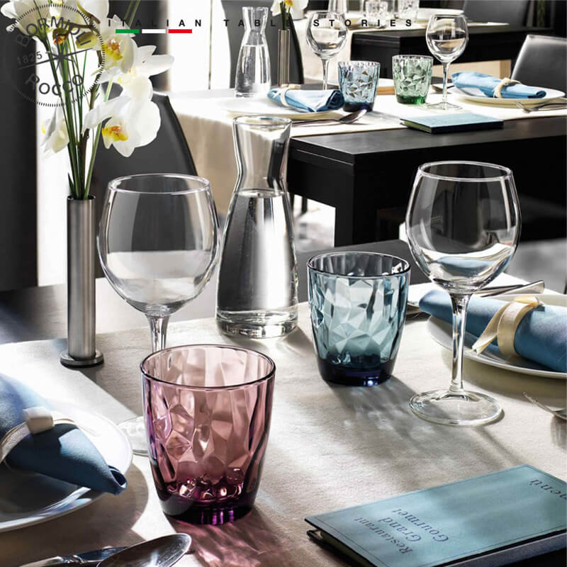 38 5 Cl Bormioli Rocco Diamond Water Glass in Glass Set of 6 Pieces