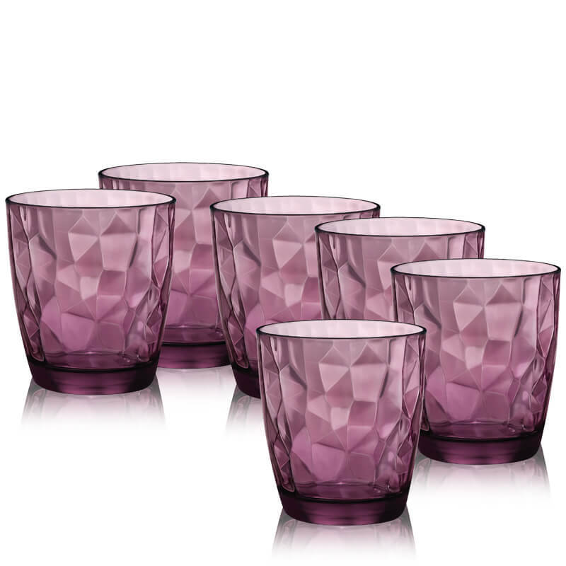 38 5 Cl Bormioli Rocco Diamond Water Glass in Glass Set of 6 Pieces