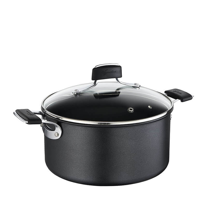 Lagostina Tempra Titanium Extreme Casseruola Alta Antiaderente In Alluminio Con Coperchio
