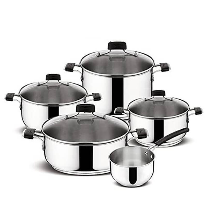 Lagostina Tempra Set Pentole In Acciaio Inox Set 9 Pz