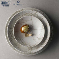 18 2 Cm Churchill Studio Prints Kintsugi Assiette creuse en porcelaine vitrifiée