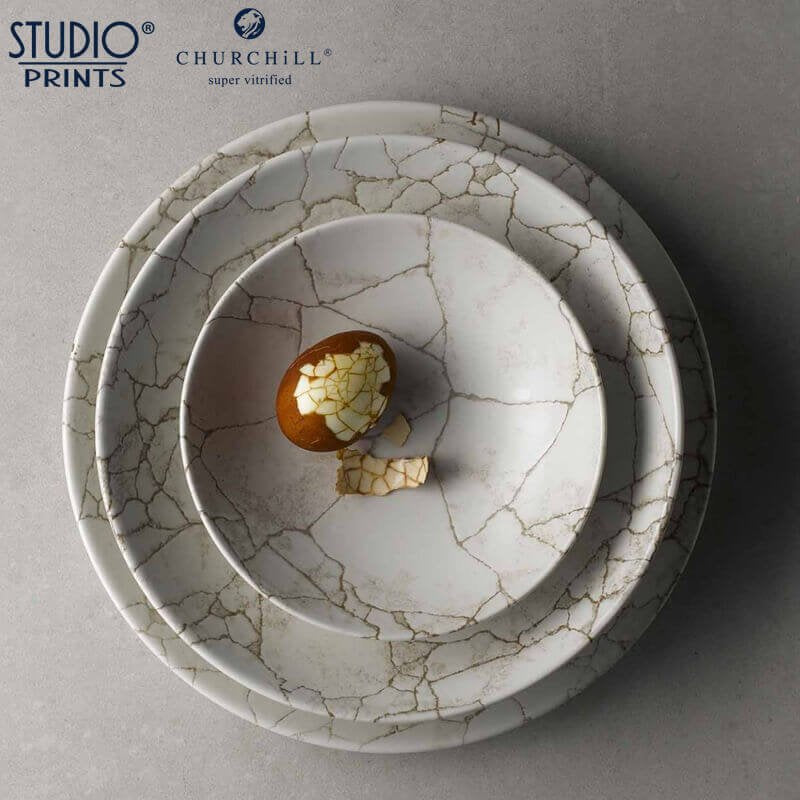 18 2 Cm Churchill Studio Prints Kintsugi Assiette creuse en porcelaine vitrifiée