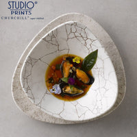 23 5X23 5 Cm Churchill Studio Prints Kintsugi Deep Plate Triangular in Vitrified Porcelain
