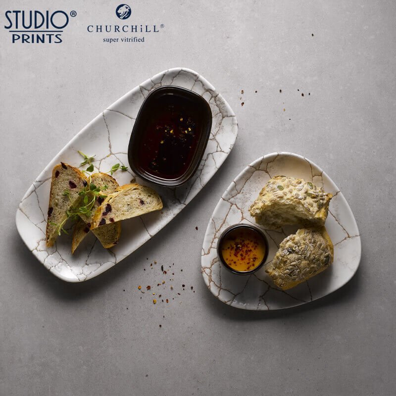 29 7X15 3 Cm Churchill Studio Prints Kintsugi Rectangular Serving Tray Plate in Vitrified Porcelain