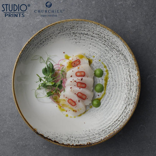 24 8 Cm Churchill Studio Prints Homespun Deep Plate in Vitrified Porcelain