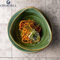 Churchill Stonecast triangular vitrified porcelain dinnerware set - set of 12 pieces