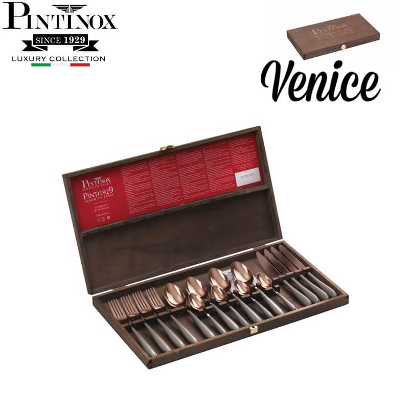 Pintinox Venice cutlery set in stainless steel - set of 16 pieces