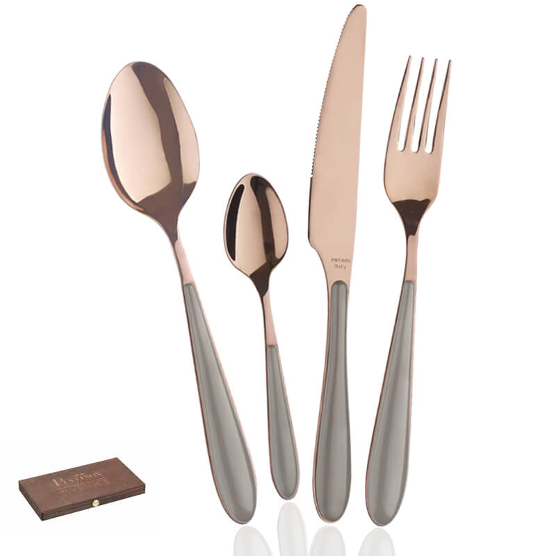 Pintinox Venice cutlery set in stainless steel - set of 16 pieces