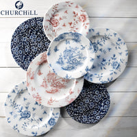 21 Cm Churchill Vintage Prints Prague Rose Assiette Plate En Porcelaine Émaillée