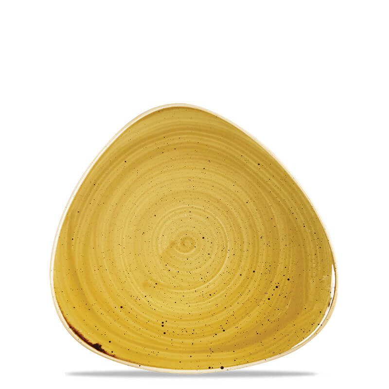 19 2X19 2 Cm Churchill Stonecast flat triangular plate in vitrified porcelain