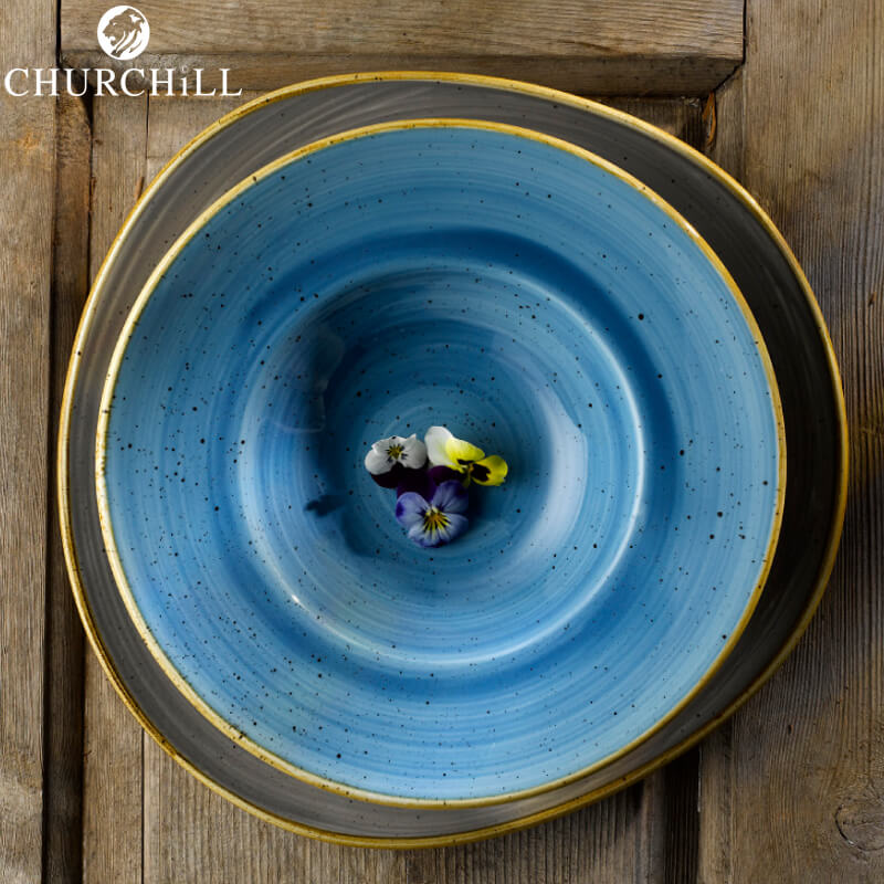 24 Cm Churchill Stonecast round pasta plate in vitrified porcelain