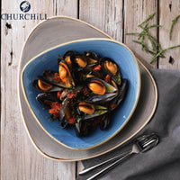 18 5X18 5 Cm Churchill Stonecast deep triangular plate in vitrified porcelain
