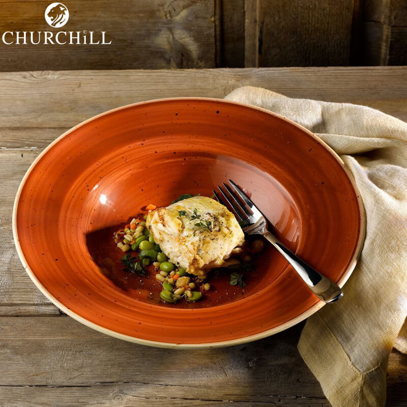 28 Cm Churchill Stonecast assiette à pâtes ronde en porcelaine vitrifiée