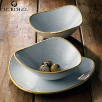 18 5X18 5 Cm Churchill Stonecast deep triangular plate in vitrified porcelain