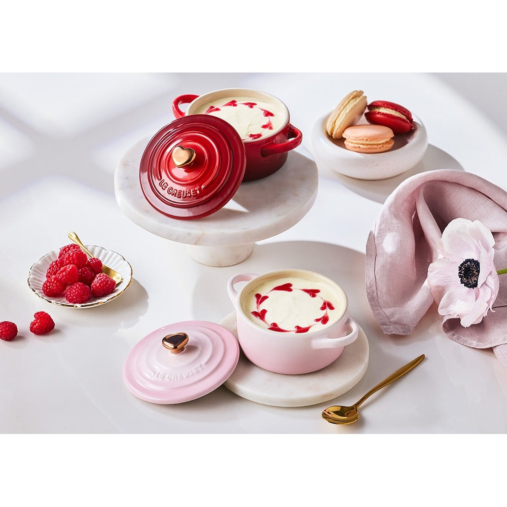 10 cm - Le Creuset Mini Cocotte con pomo corazón en gres vitrificado
